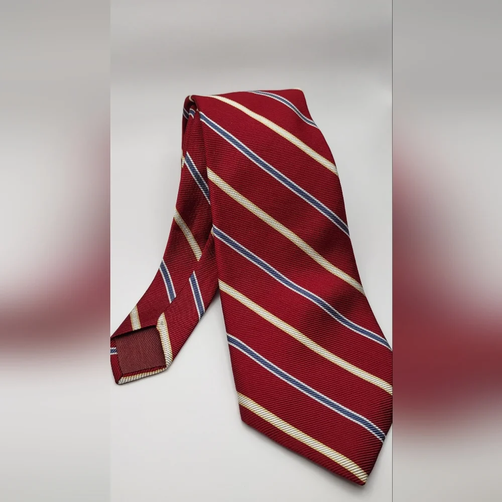 Classic Red Regimental Striped Men's Neck Tie